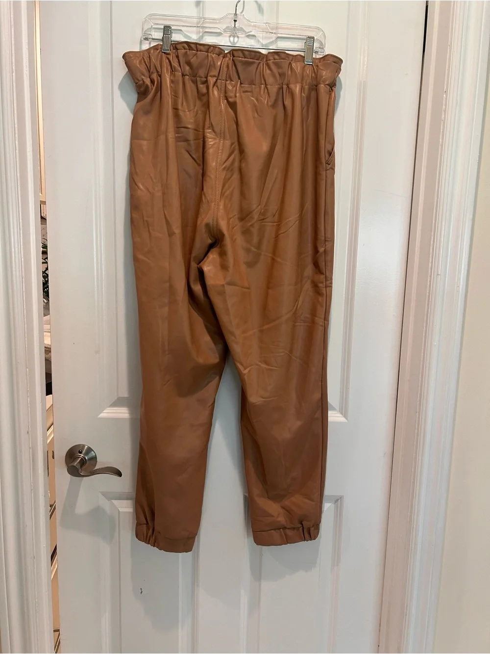 Abercrombie & Fitch Vegan Leather Jogger Pants Camel Size  x large